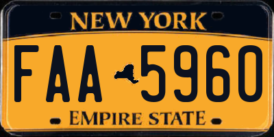 NY license plate FAA5960