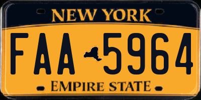 NY license plate FAA5964