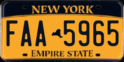 NY license plate FAA5965