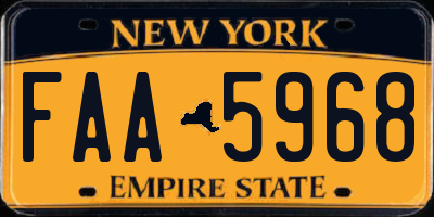 NY license plate FAA5968