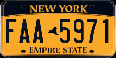 NY license plate FAA5971