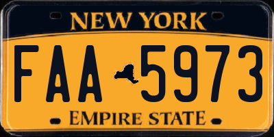 NY license plate FAA5973