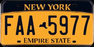 NY license plate FAA5977