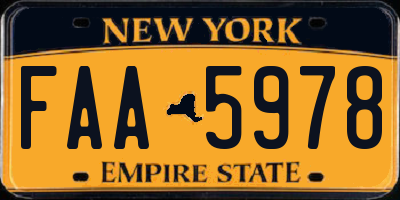 NY license plate FAA5978