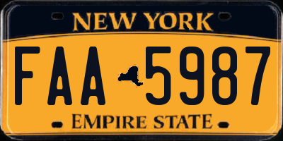 NY license plate FAA5987