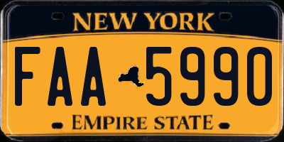 NY license plate FAA5990