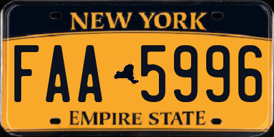 NY license plate FAA5996