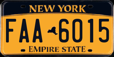 NY license plate FAA6015