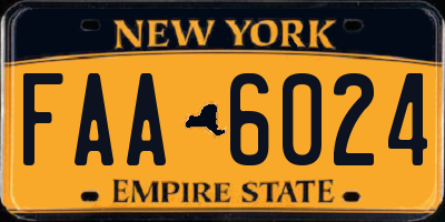 NY license plate FAA6024