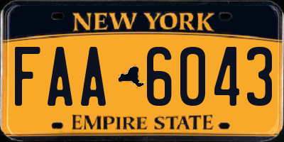 NY license plate FAA6043