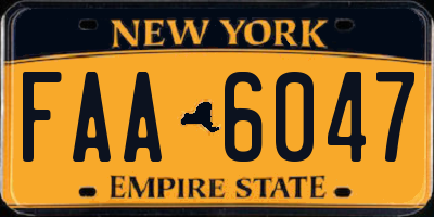 NY license plate FAA6047
