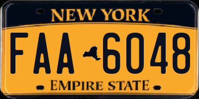 NY license plate FAA6048
