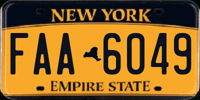 NY license plate FAA6049