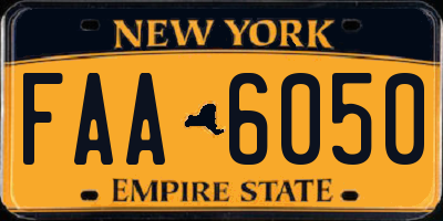 NY license plate FAA6050