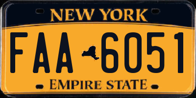 NY license plate FAA6051