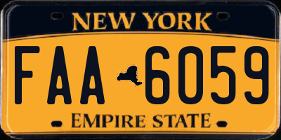 NY license plate FAA6059