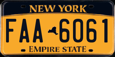 NY license plate FAA6061