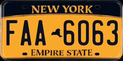 NY license plate FAA6063