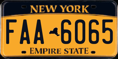 NY license plate FAA6065