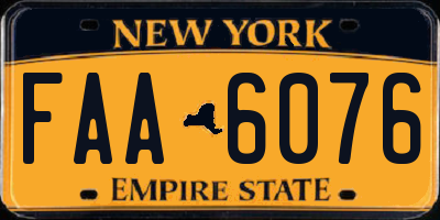 NY license plate FAA6076