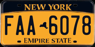 NY license plate FAA6078