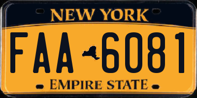 NY license plate FAA6081