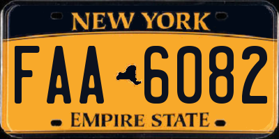 NY license plate FAA6082