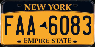 NY license plate FAA6083