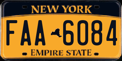 NY license plate FAA6084