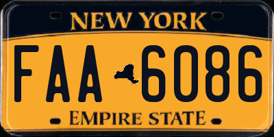 NY license plate FAA6086