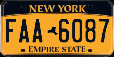 NY license plate FAA6087