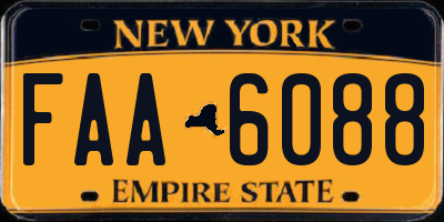 NY license plate FAA6088