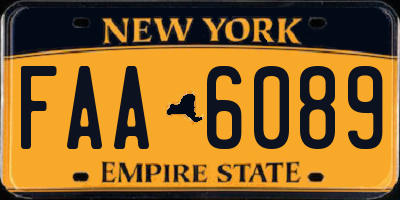 NY license plate FAA6089