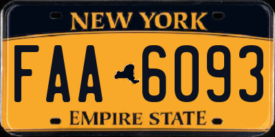 NY license plate FAA6093
