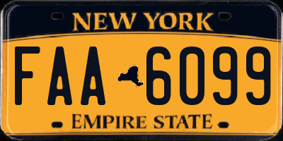 NY license plate FAA6099