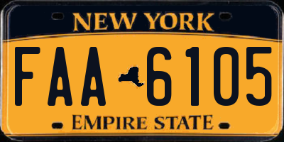 NY license plate FAA6105