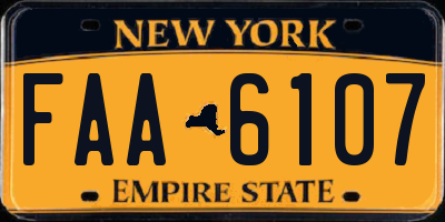 NY license plate FAA6107