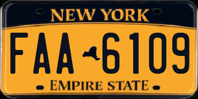 NY license plate FAA6109