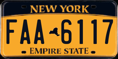 NY license plate FAA6117