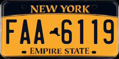 NY license plate FAA6119