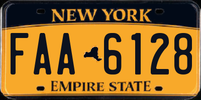 NY license plate FAA6128