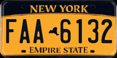 NY license plate FAA6132