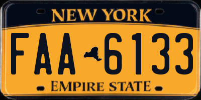 NY license plate FAA6133