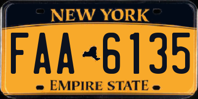 NY license plate FAA6135