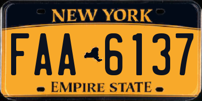 NY license plate FAA6137