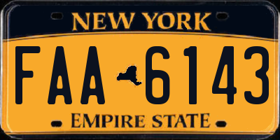 NY license plate FAA6143