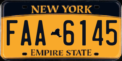 NY license plate FAA6145