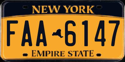 NY license plate FAA6147