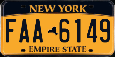 NY license plate FAA6149