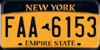 NY license plate FAA6153